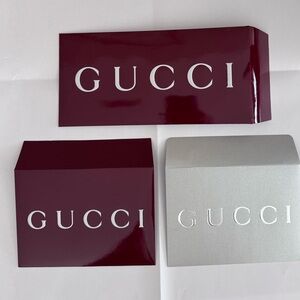 Gucci Maroon and Silver Envelopes